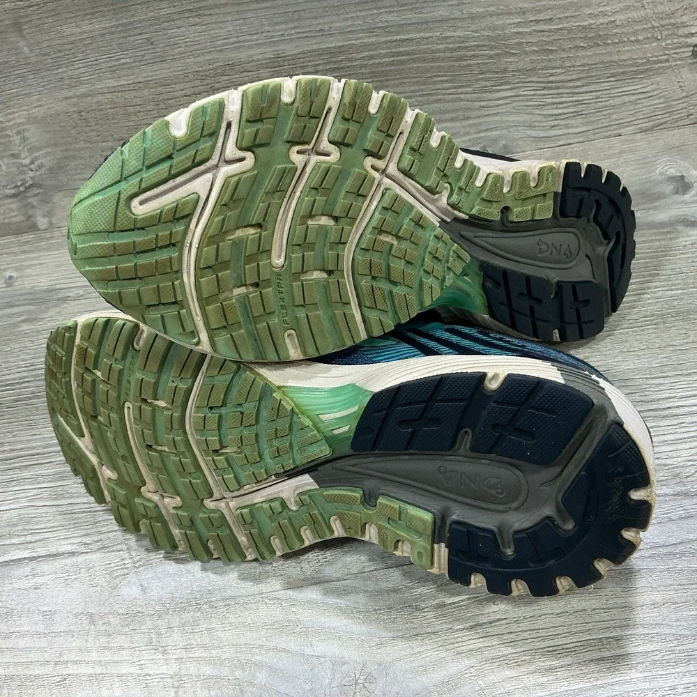 Brooks Adrenaline GTS 18 Womens Size 9.5B Teal Blue Lace-Up Sneakers 1202681B495